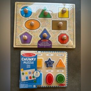 Melissa & Doug Chunky Shapes Puzzle - Multicolor 2 pack